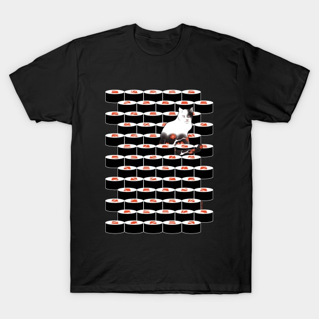 Sushi Cat T-Shirt by LumaInk